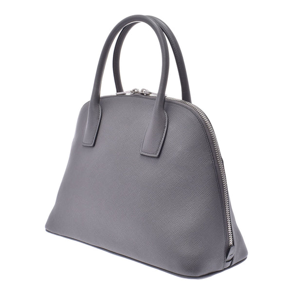 PRADA Prada Gray Silver Hardware Ladies Saffiano Handbag BL0899 Used