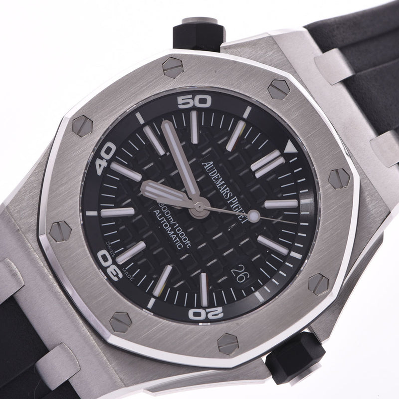 AUDEMARS PIGUET オーデマピゲ ロイヤルオーク オフショア ダイバー 15703ST.OO.A002CA.01 メンズ SS/ラバー 腕時計 自動巻き 黒文字盤 Aランク 中古 銀蔵