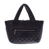 CHANEL Coco Cocoon Tote Black Ladies Nylon Tote Bag Used