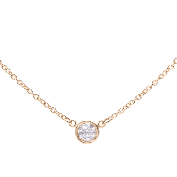 TIFFANY&Co. One Tiffany visor yard diamond necklace Lady's K18YG necklace A rank used silver storehouse