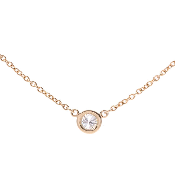 TIFFANY&Co. One Tiffany visor yard diamond necklace Lady's K18YG necklace A rank used silver storehouse