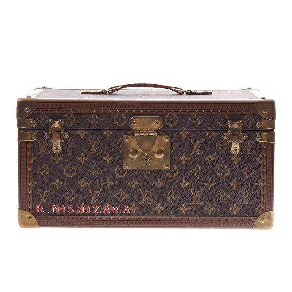 LOUIS VUITTON Louviton Boat Cosmetics: Monogram Brown Unisex Monogram Trunk S40346 Used