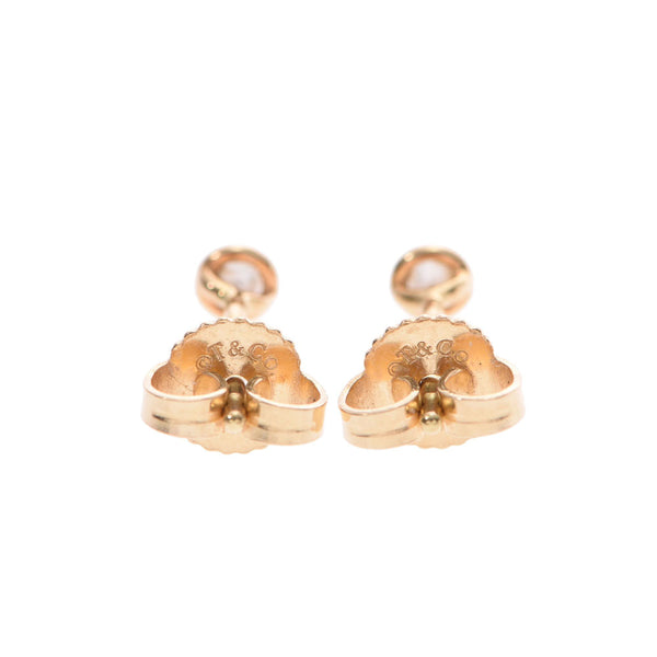 TIFFANY&Co. One Tiffany visor yard pierced earrings diamond pierced earrings Lady's K18YG pierced earrings A rank used silver storehouse