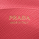 PRADA Prada Business Card Holder Pink Ladies Saffiano Card Case Used