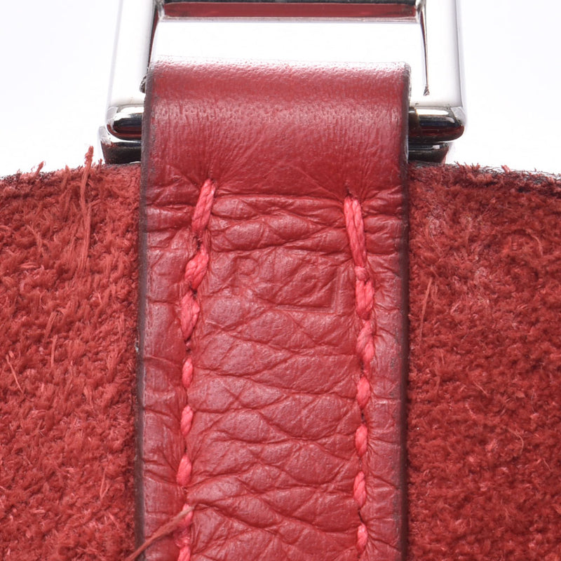 HERMMES爱马仕皮可坦MM口红银配件□G刻印（2003年左右）印花女士人造革手提包二手