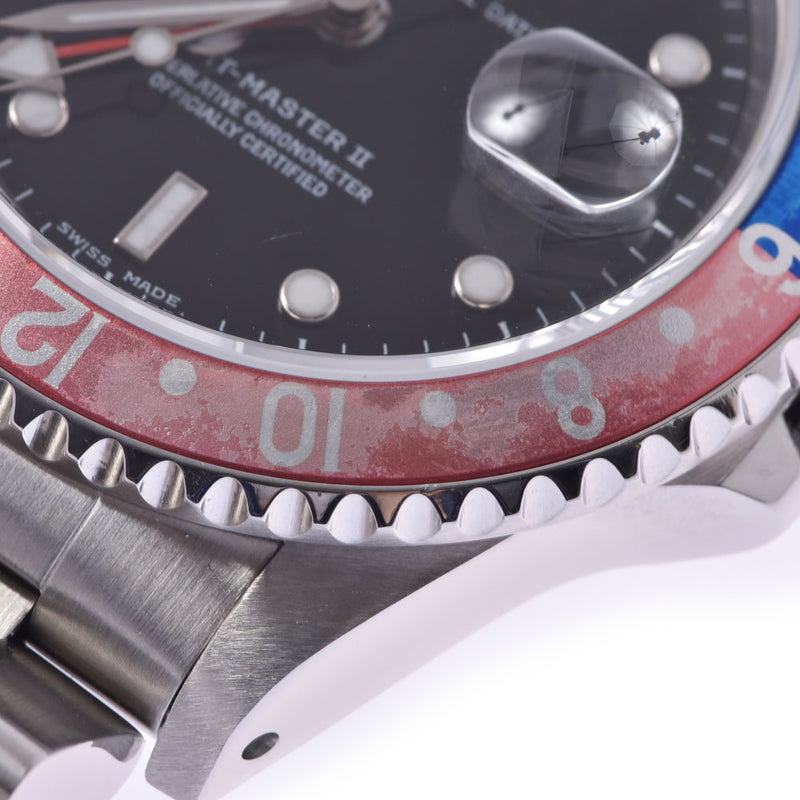 ROLEX Rolex GMT Master 2 Red Blue Bezel Pepsi 16710 Men's SS Watch Automatic Winding Black Dial A Rank Used Ginzo
