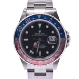 ROLEX Rolex GMT Master 2 Red Blue Bezel Pepsi 16710 Men's SS Watch Automatic Winding Black Dial A Rank Used Ginzo