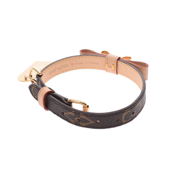 路易威登路易威登会标Corriere巴克斯特小狗项圈棕色金五金男女皆宜的其他小件物品M58073