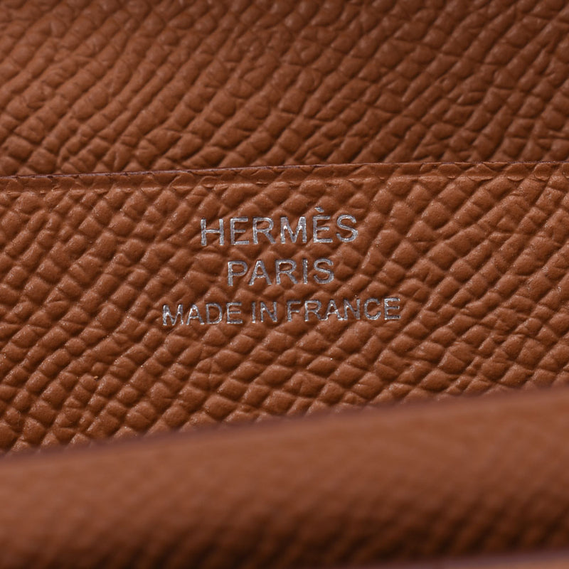 HERMES エルメスベアンスフレ 
 ゴールド×シルバー金具 D刻印(2019年頃)刻印 ユニセックス ヴォーエプソン 二つ折り財布