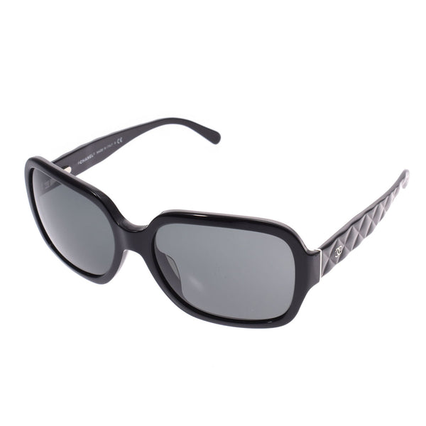 CHANEL Chanel matelasse black 5124-A c.501/87 unisex sunglasses AB rank used silver storehouse