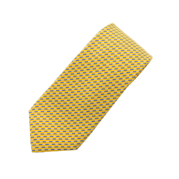 HERMES黄色男士真丝100％领带未使用的Ginzo