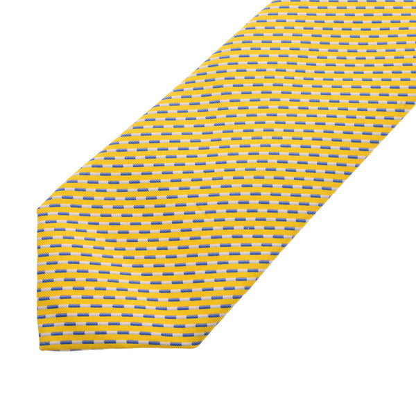 HERMES Yellow Men's Silk 100% Tie Unused Ginzo