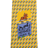 HERMES エルメス イエロー系 メンズ シルク100% ネクタイ 未使用 銀蔵