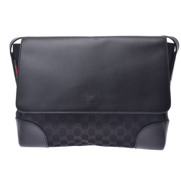 Gucci Shoulder Bag Black Men GG Canvas Messenger Bag 353401 