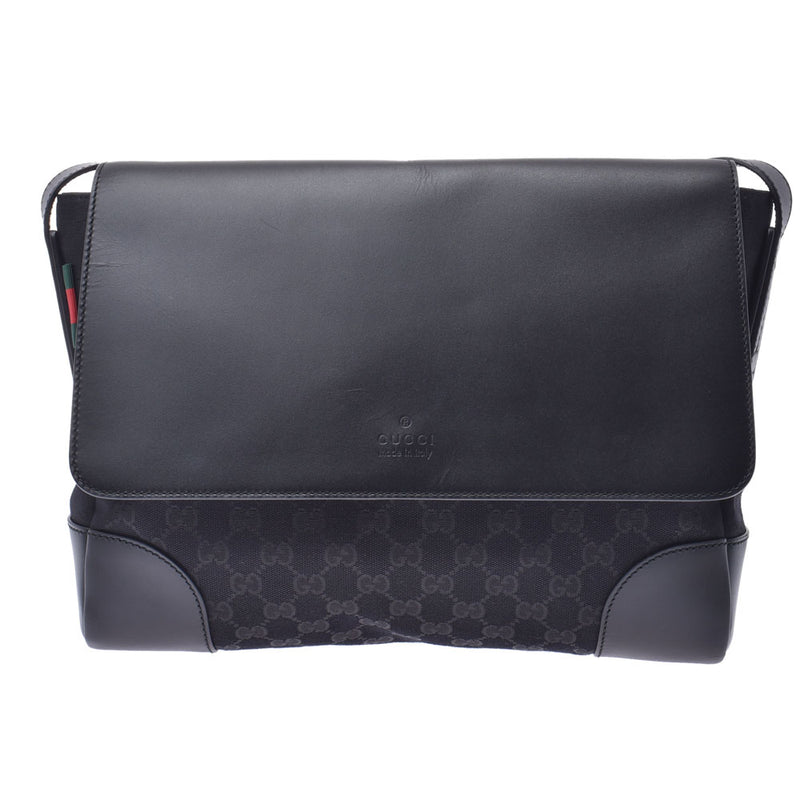 Gucci canvas 2024 messenger bag black