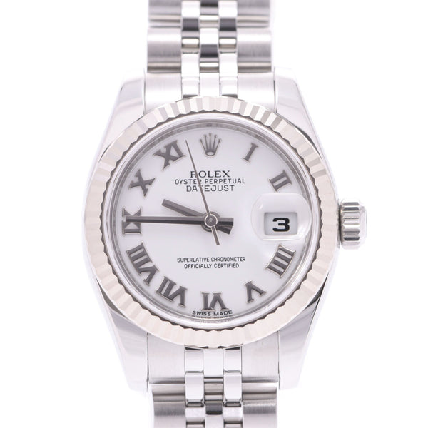 ROLEX Rolex Datejust 179174 Ladies SS/WG Watch Automatic White Dial A Rank Used Ginzo