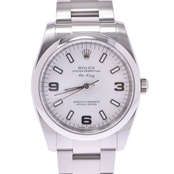 ROLEX Lorex Airking 114200 Boys. SS: The clock, the automatic, the white, the literal, the A-rank, used silver,