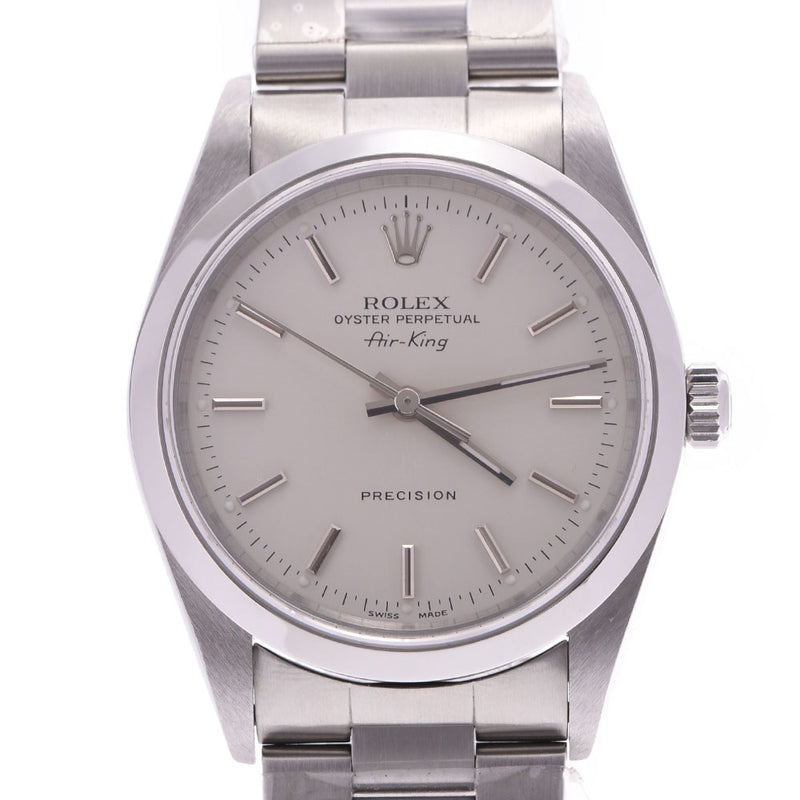 ROLEX Rolex Air King 14000 Men's SS Watch Automatic winding Silver Dial A Rank Used Ginzo