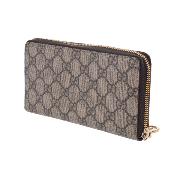 GUCCI GotchRound Fassner, wallet, wallet, glauge, unsex GG Split canvas, long purse, used.