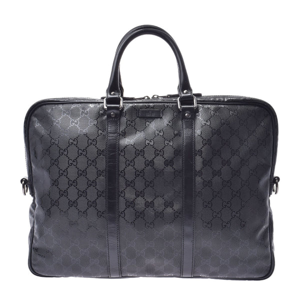 GUCCI古驰（Gucci）商务包黑色男士PVC涂层帆布皮革公文包201480使用