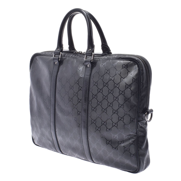 GUCCI古驰（Gucci）商务包黑色男士PVC涂层帆布皮革公文包201480使用