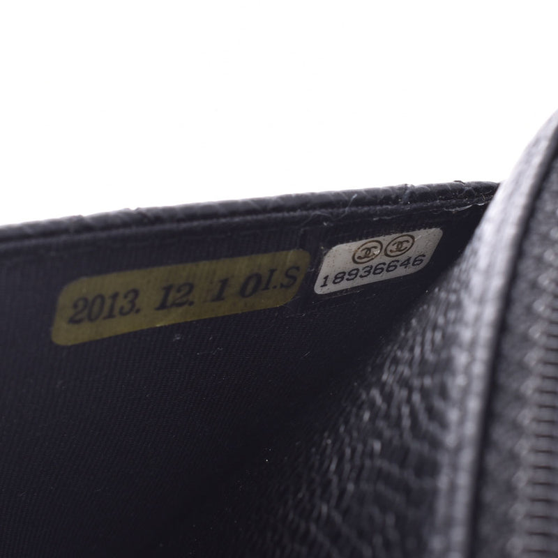CHANEL シャネル 
 14143 黒 ゴールド金具 レディース キャビアスキン チェーンウォレット
 
 中古