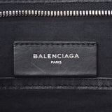 BALENCIAGA Navy Pouch Natural Black Unisex Canvas Leather Clutch Bag Used