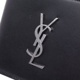 Saint Laurent Saint Laurent折叠钱包黑色银色硬件男女皆宜的小牛皮钱包二手