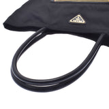 PRADA Prada black gold metal fittings Lady's nylon leather tote bag    Used
