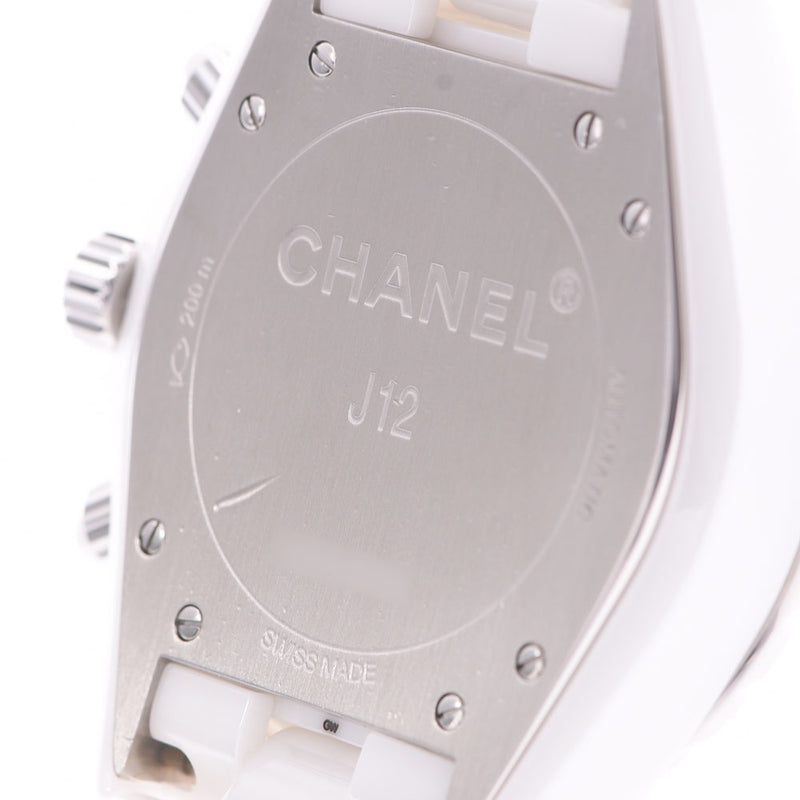 CHANEL シャネル J12 クロノ 9Pダイヤ H2009 メンズ 白セラミック/SS 腕時計 自動巻き 9Pダイヤ・白文字盤 Aランク 中古 銀蔵