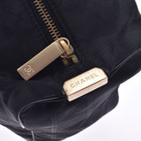 CHANEL New Travel Line Handbag Black Gold Hardware Ladies Nylon Boston Bag Used