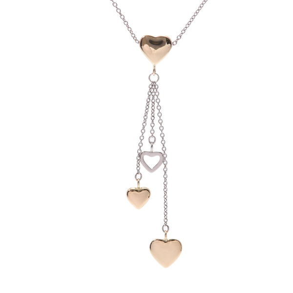 TIFFANY&Co. Tiffany Multi Heart Drop Necklace Ladies K18YG/WG Necklace A Rank Used Ginzo