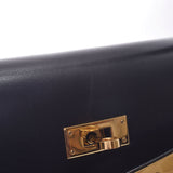 HERMES エルメス ケリー32 外縫い 黒×ゴールド金具 ○U刻印(1991年頃) レディース BOXカーフ 2WAYバッグ Bランク 中古 銀蔵
