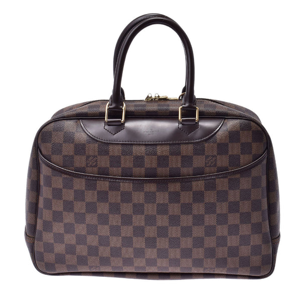 LOUIS VUITTON路易威登Damier Deauville SP Order棕色N47272中性Damier帆布手提包AB等级二手Ginzo