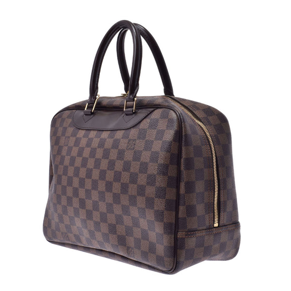 LOUIS VUITTON路易威登Damier Deauville SP Order棕色N47272中性Damier帆布手提包AB等级二手Ginzo