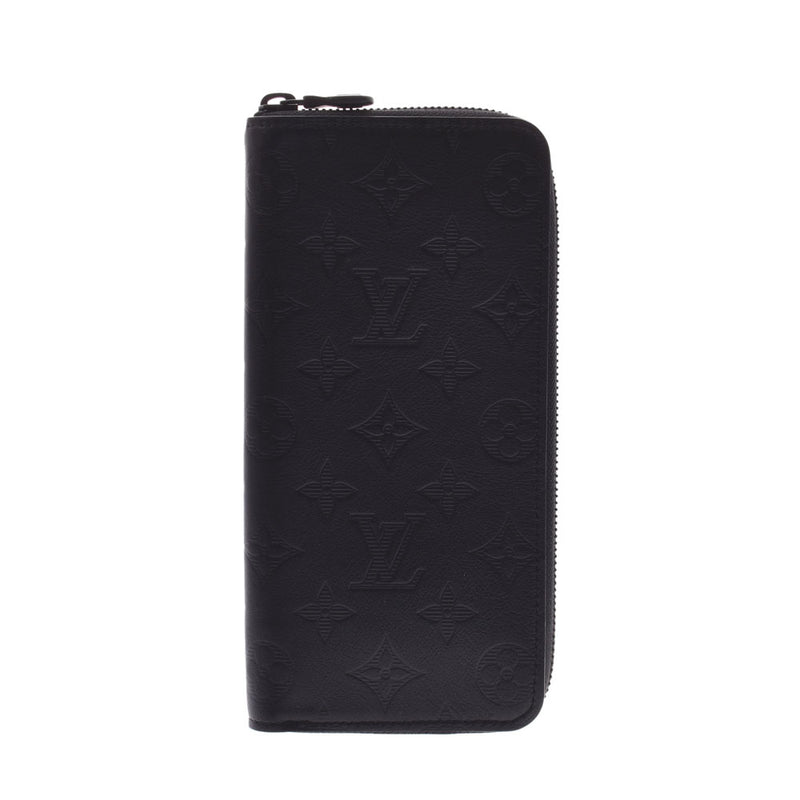 LOUIS VUITTON Louis Vuitton Monogram Shadow Zippy Vertical Black M62902 Men's Leather Wallet Shindo Used Ginzo