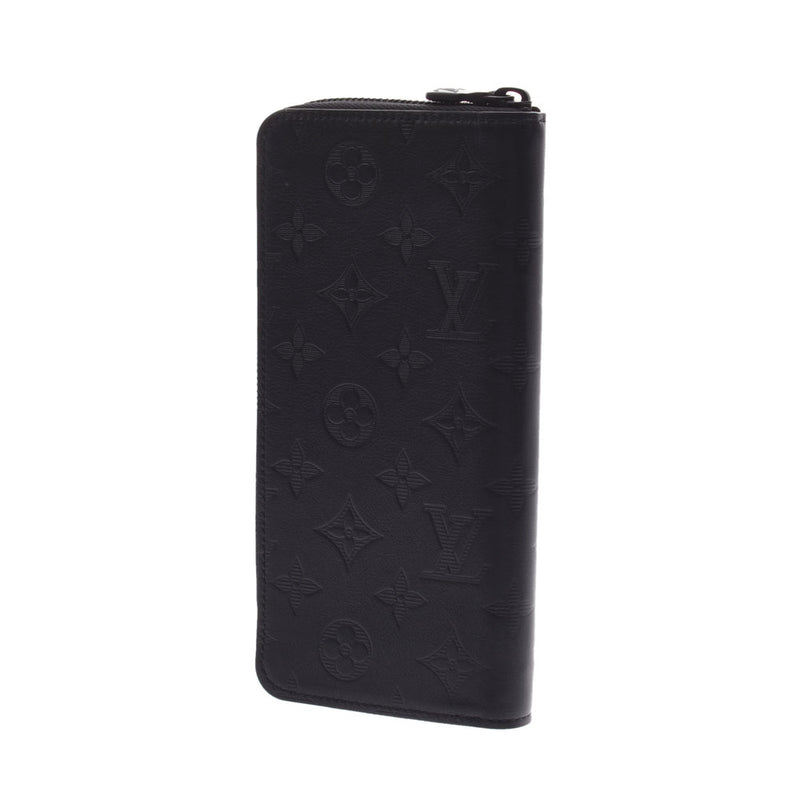 LOUIS VUITTON Louis Vuitton Monogram Shadow Zippy Vertical Black M62902 Men's Leather Wallet Shindo Used Ginzo