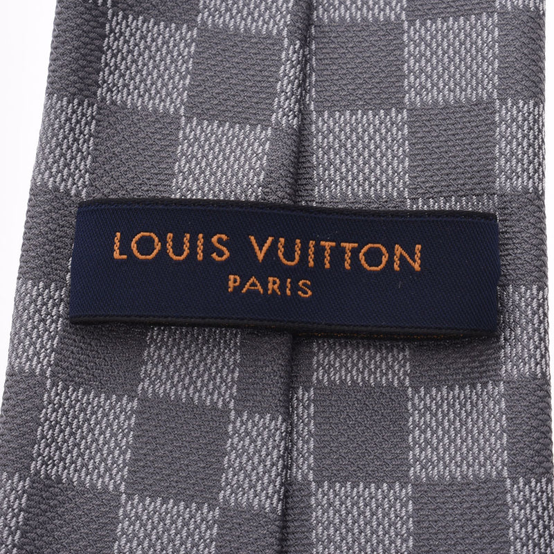LOUIS VUITTON ルイヴィトン クラヴィットダミエ グレー系 メンズ シルク100% ネクタイ 未使用 銀蔵