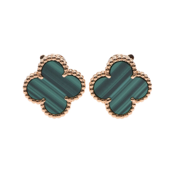 Van Cleef & Arpels Van Cleef & Arpels Vintage Alhambra Ladies YG/Malachite Earrings A Rank Used Ginzo