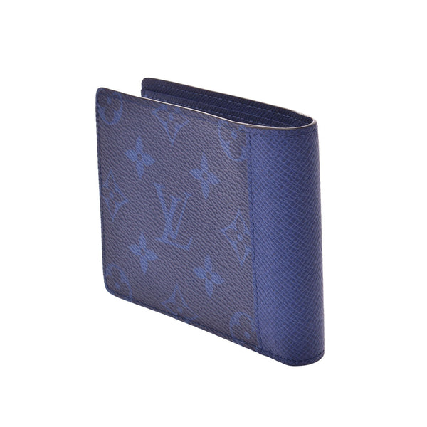 LOUIS VUITTON Louis Vuitton Tayramarama Portofeuille Multipul Cobalt M60299 Men's Leather Wallet Shindo Used Ginzo