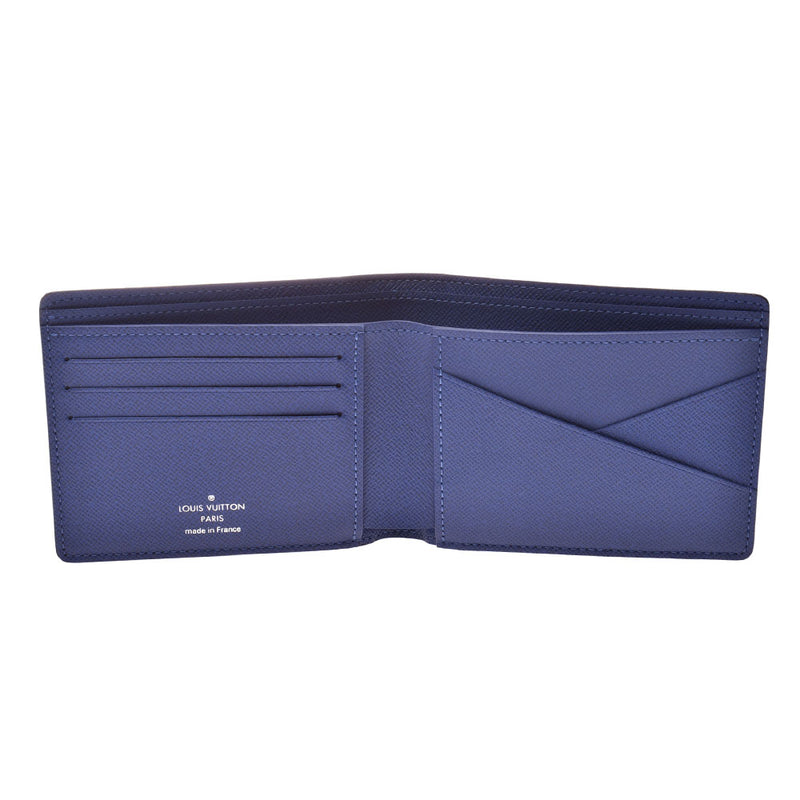 LOUIS VUITTON Louis Vuitton Tayramarama Portofeuille Multipul Cobalt M60299 Men's Leather Wallet Shindo Used Ginzo