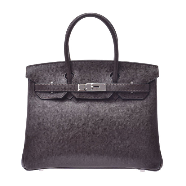 HERMES Hermes Birkin 30 chocolatier silver hardware-L engraved (circa 2008)ladies Vogue Epsom handbags second hand