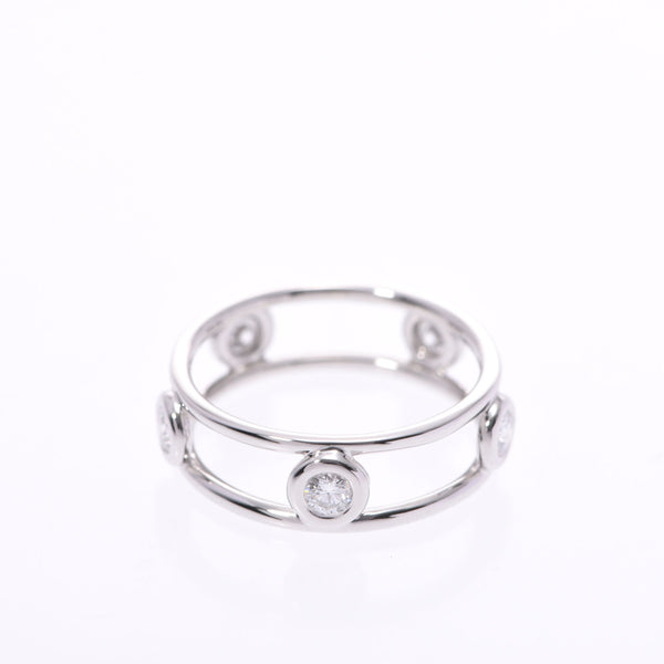 TIFFANY&Co. Tiffany Double Wire Wiring 5P Diamond, No. 7.5 Ladies Pt950 Platinum Rings Ring, Ring A Rank A Rank Used Ginzō