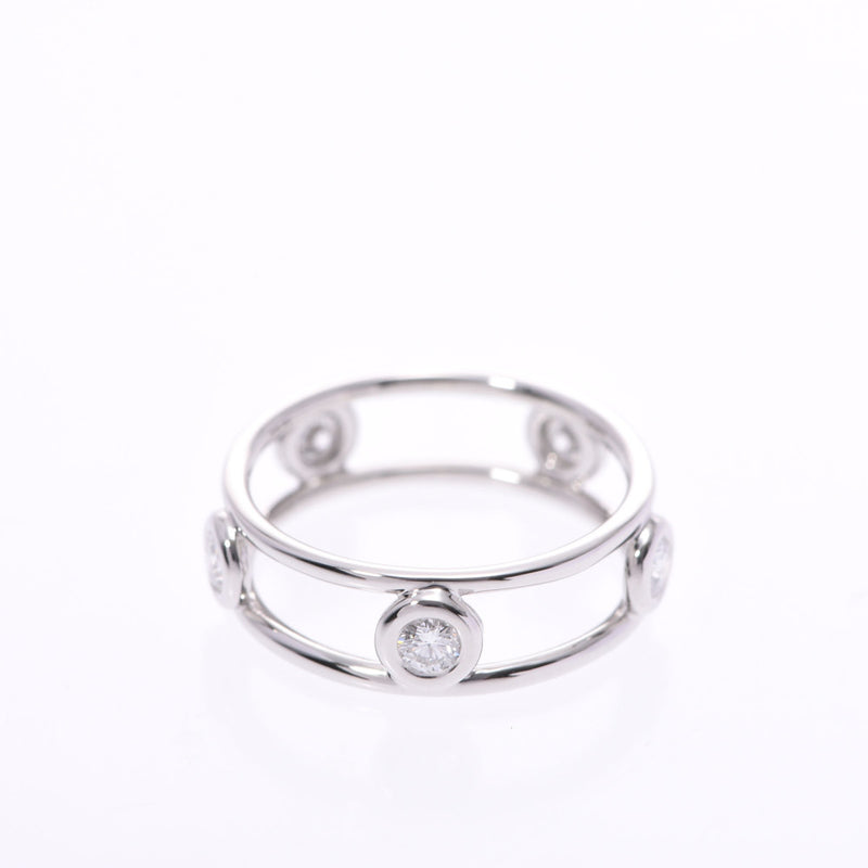 蒂芙尼公司 蒂芙尼双丝戒指5P钻石7.5女装Pt950铂金戒指a排二手银戒指