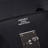 HERMES Birkin 35 black silver metal fittings □N engraved (around 2010) Unisex Evergrain handbag B rank used Ginzo