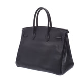 HERMES Birkin 35 black silver metal fittings □N engraved (around 2010) Unisex Evergrain handbag B rank used Ginzo