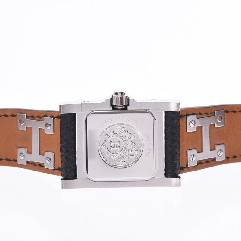 HERMES Hermes Medor ME3.210 Unisex SS/Leather Watch Quartz Silver Dial A Rank Used Ginzo