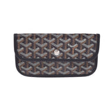 GOYARD Goyal Anjou PM可逆人字纹/黑色中性PVC /皮革手提袋Shindo二手Ginzo