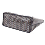 GOYARD Goyal Anjou PM可逆人字纹/黑色中性PVC /皮革手提袋Shindo二手Ginzo