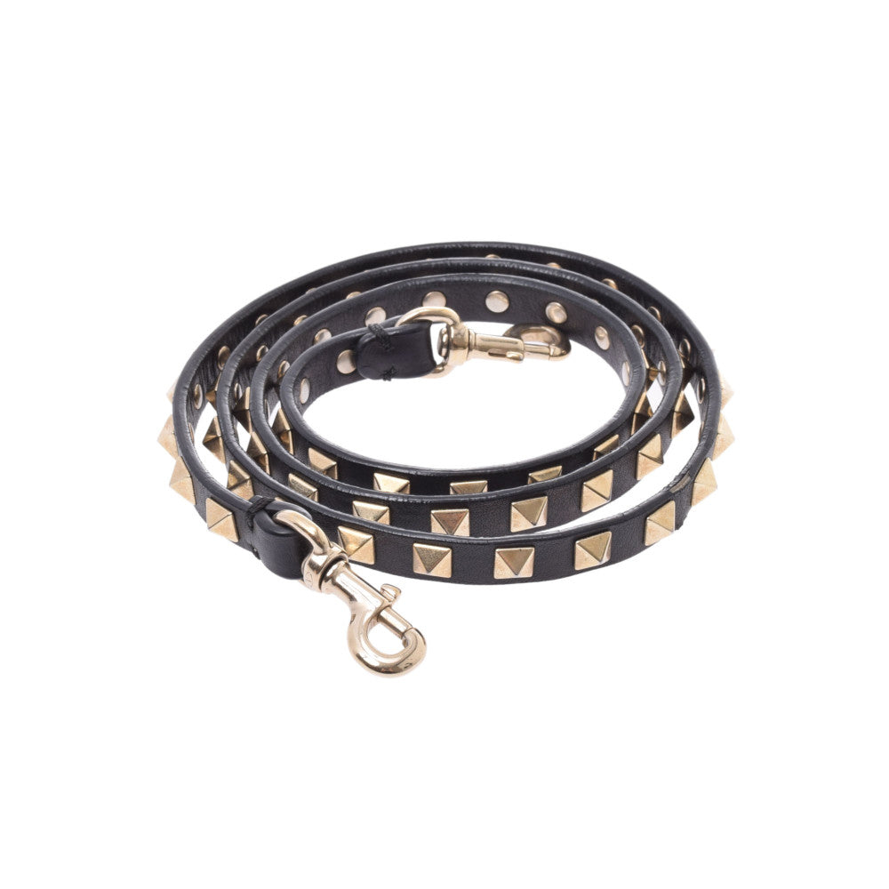 Valentino Galvani 2WAY bag rock Studs Black Gold Hardware Unisex